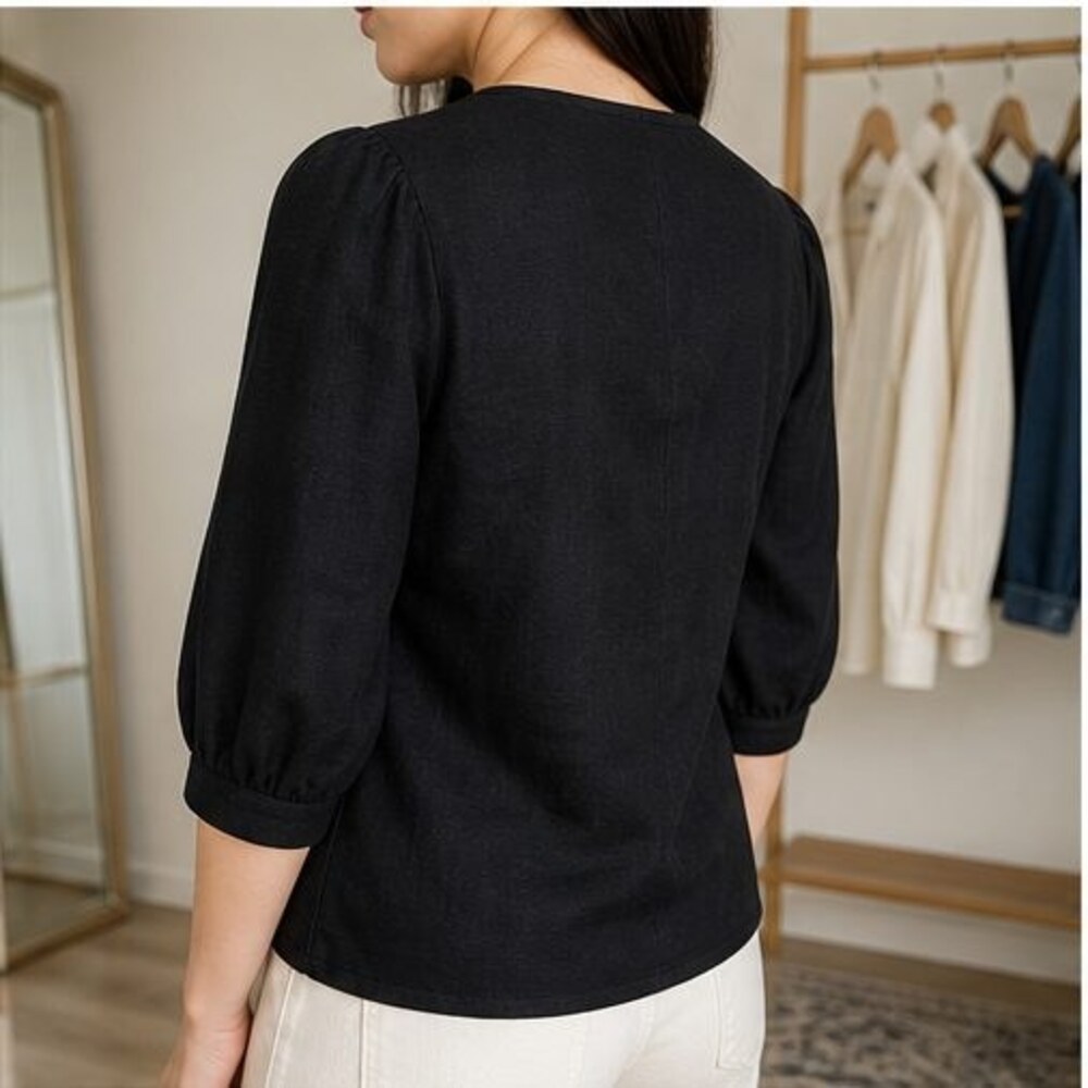 Black Ruffle Blouse - Picture 3 of 6